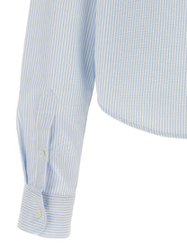 Ami Paris Ami De Coeur Cropped Shirt Blue
