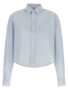Ami Paris Ami De Coeur Cropped Shirt Blue
