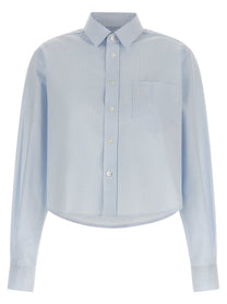 Ami Paris Ami De Coeur Cropped Shirt Blue
