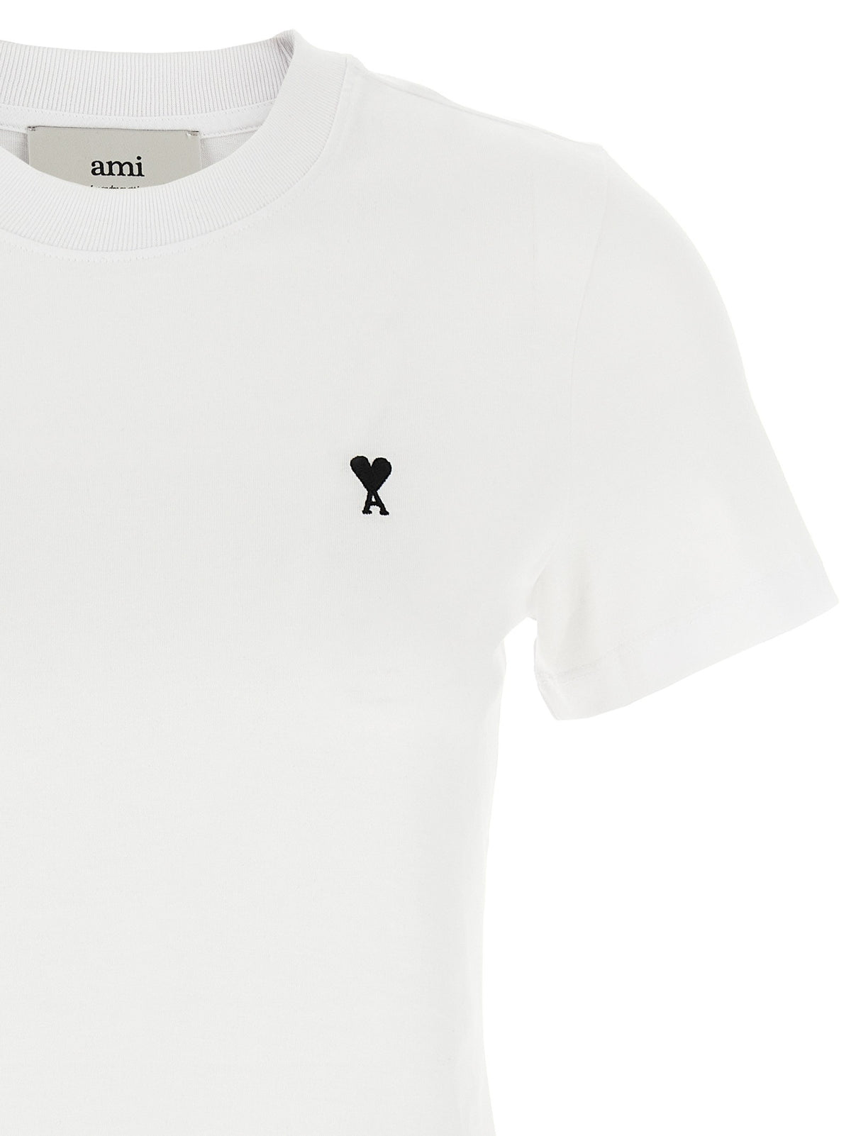 Ami Paris Ami De Coeur Cropped Shirt White