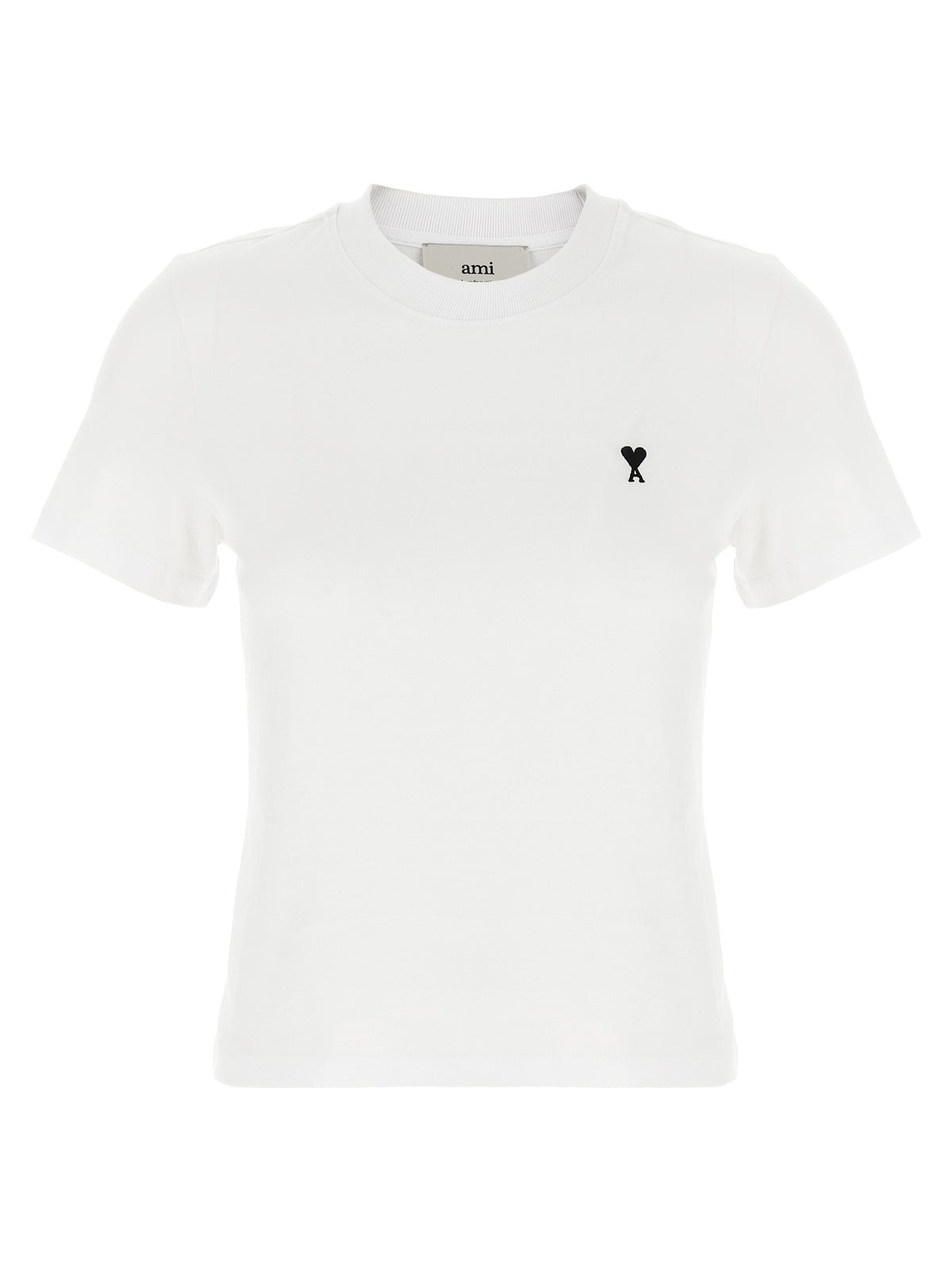 Ami Paris Ami De Coeur Cropped Shirt White