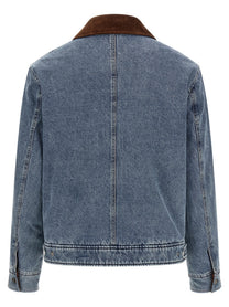 Ami Paris Men's Ami De Coeur Padded Denim Jacket Blue, view 2