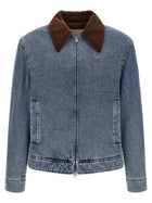 Ami Paris Men's Ami De Coeur Padded Denim Jacket Blue