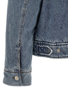 Ami Paris Men's Ami De Coeur Padded Denim Jacket Blue, view 4
