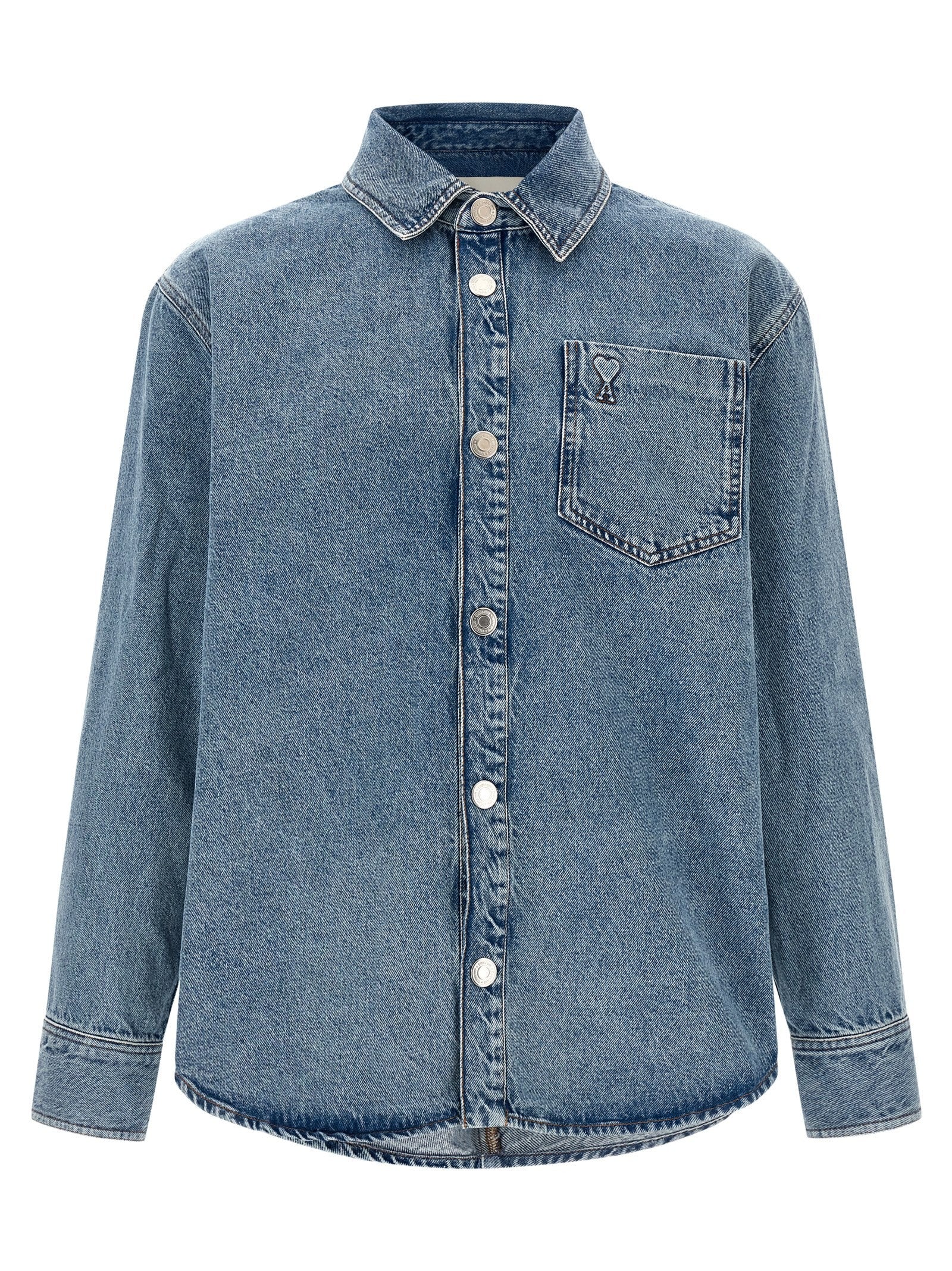 Ami Paris Ami De Coeur Overshirt Blue