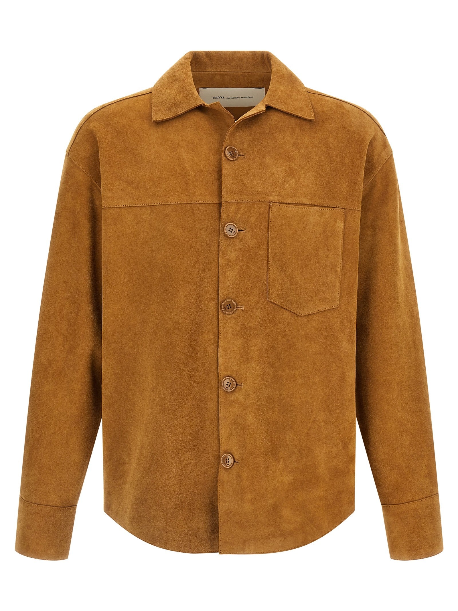 Ami Paris Ami De Coeur Overshirt Brown