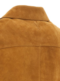 Ami Paris Ami De Coeur Overshirt Brown