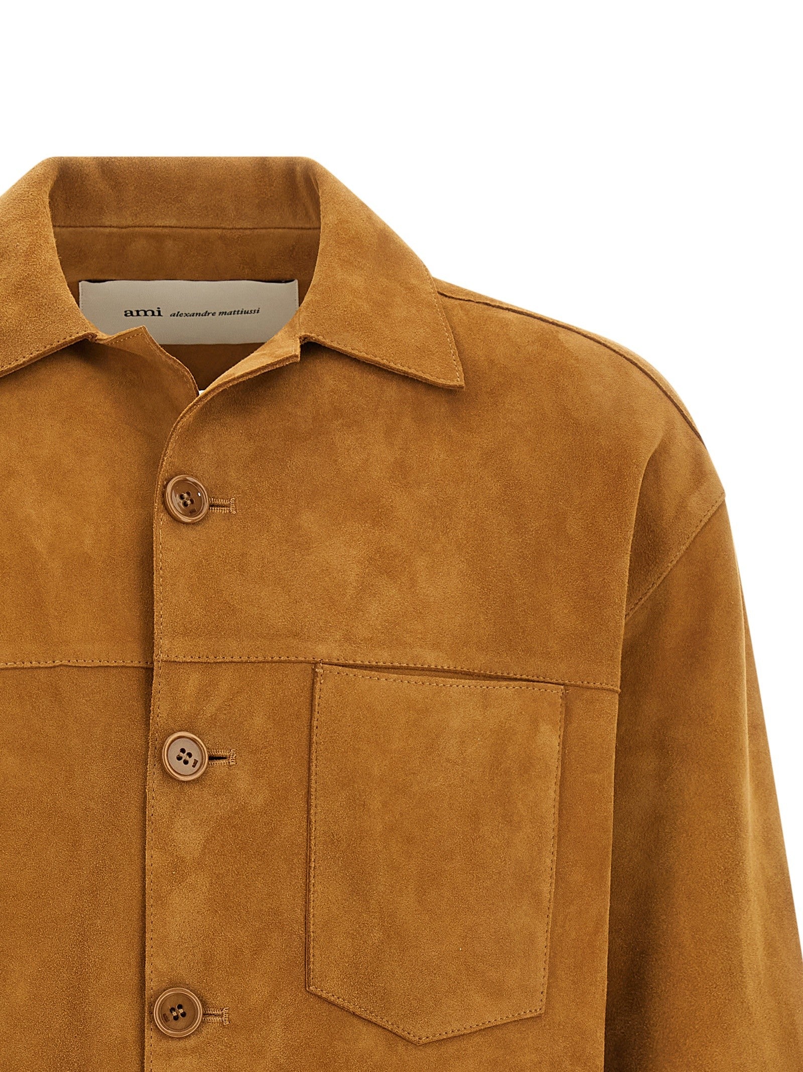 Ami Paris Ami De Coeur Overshirt Brown