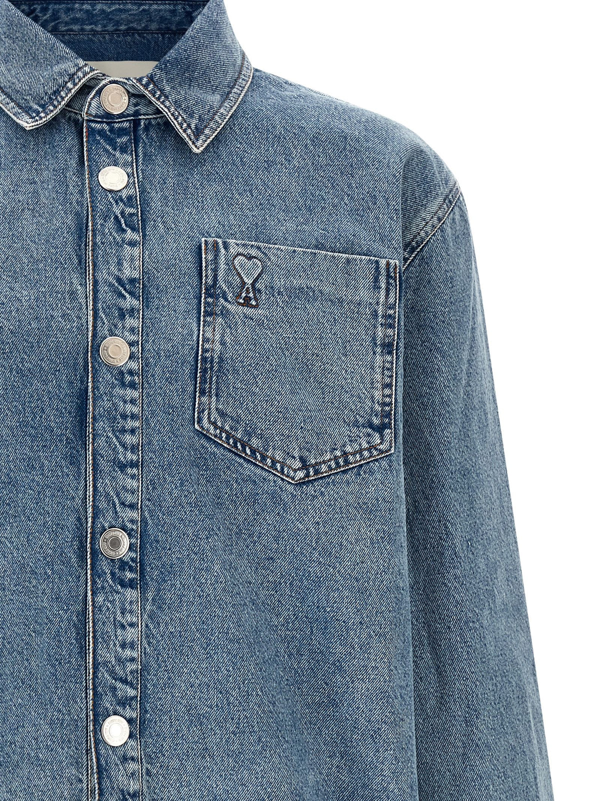 Ami Paris Ami De Coeur Overshirt Blue