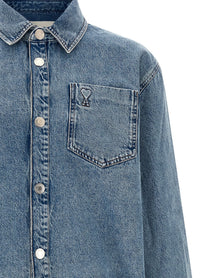 Ami Paris Ami De Coeur Overshirt Blue