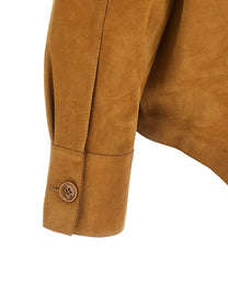 Ami Paris Ami De Coeur Overshirt Brown