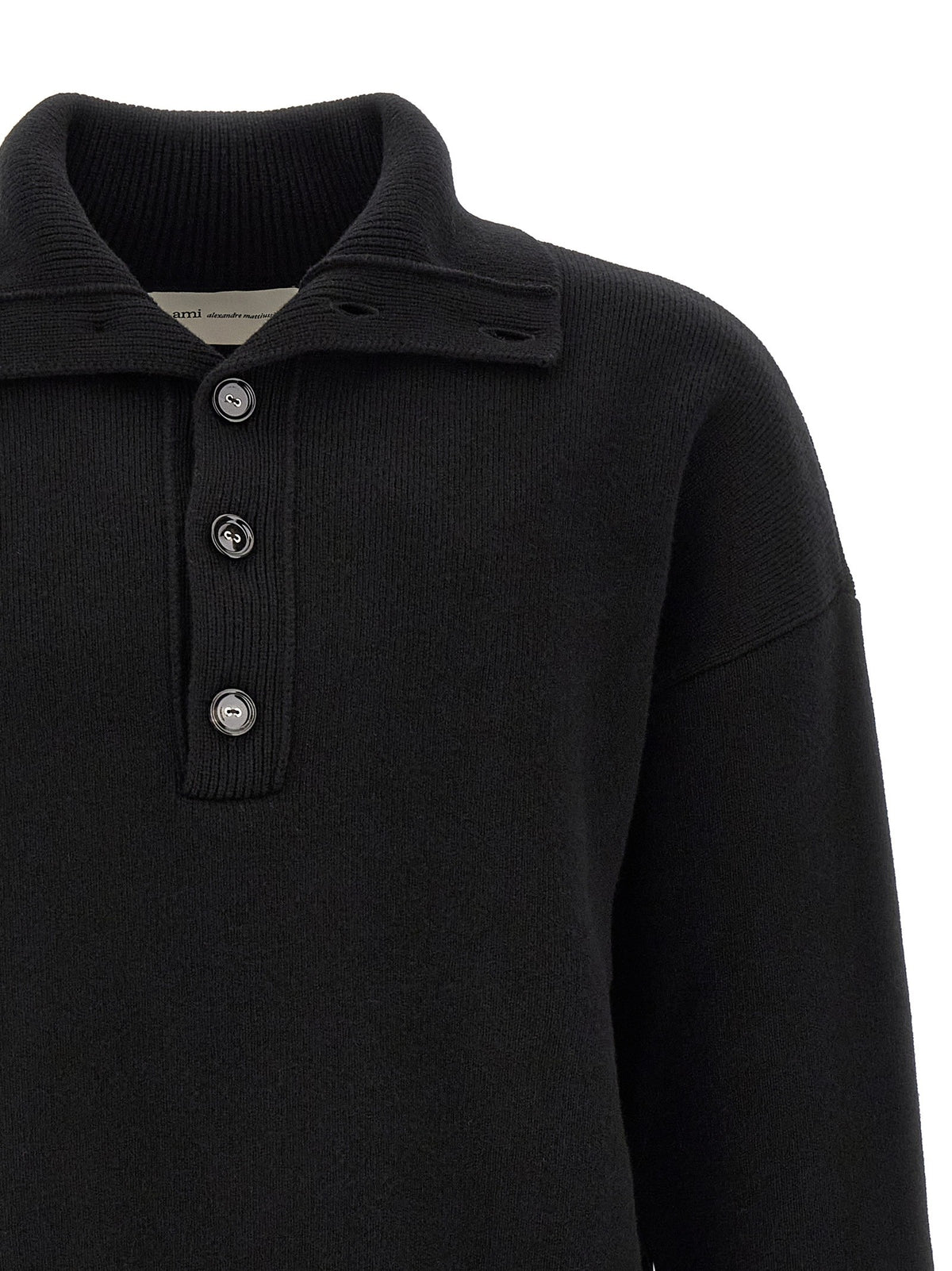 Ami Paris Ami De Cœur Patch Sweater Black, view 3