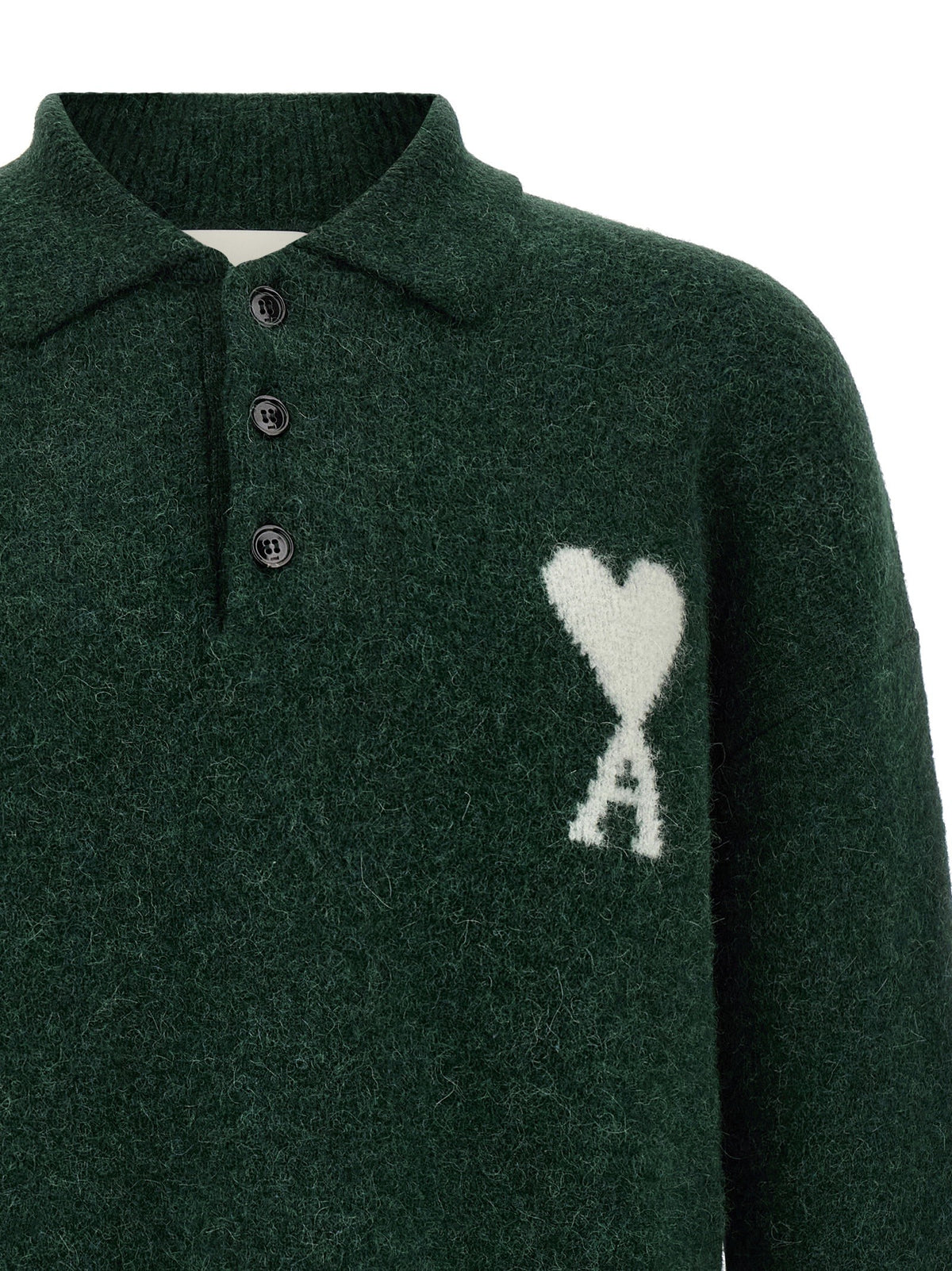 Ami Paris Ami De Coeur Polo Shirt Green