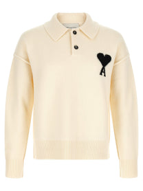 Ami Paris Ami De Coeur Polo Shirt White