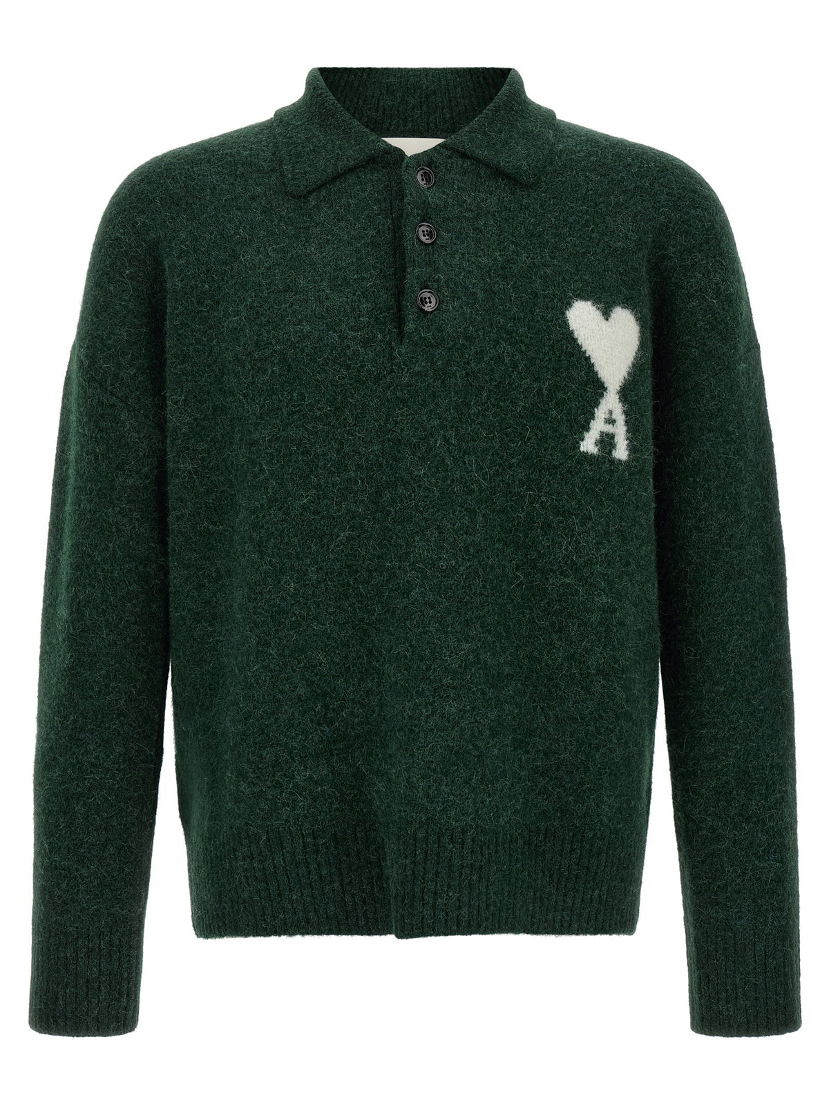 Ami Paris Ami De Coeur Polo Shirt Green
