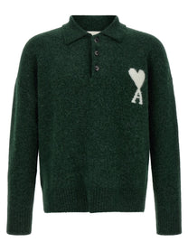 Ami Paris Ami De Coeur Polo Shirt Green