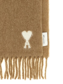 Ami Paris Ami De Coeur Scarf Beige