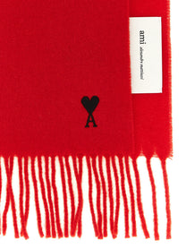 Ami Paris Ami De Coeur Scarf Red
