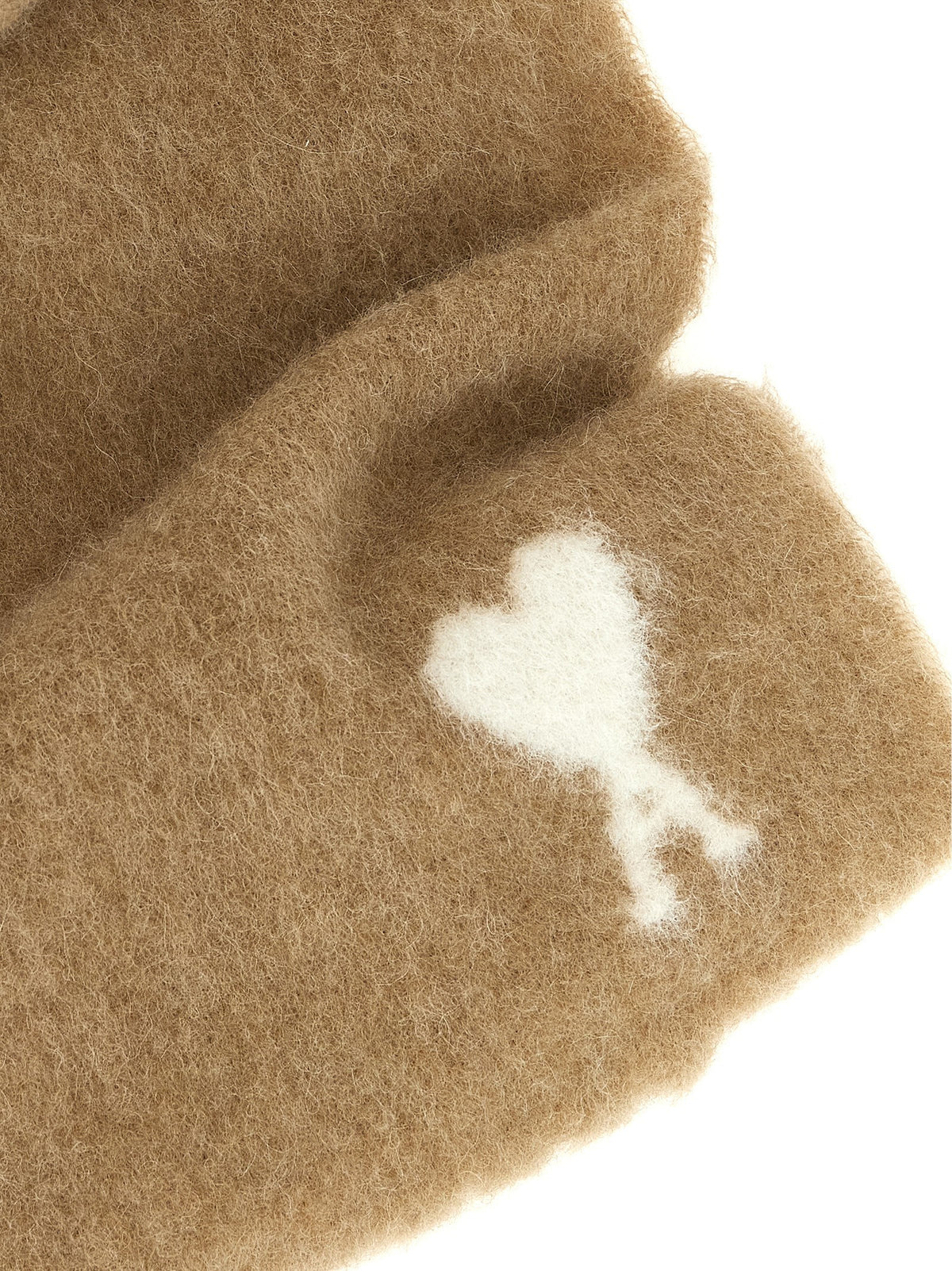 Ami Paris Ami De Coeur Scarf Beige