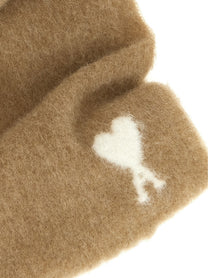 Ami Paris Ami De Coeur Scarf Beige