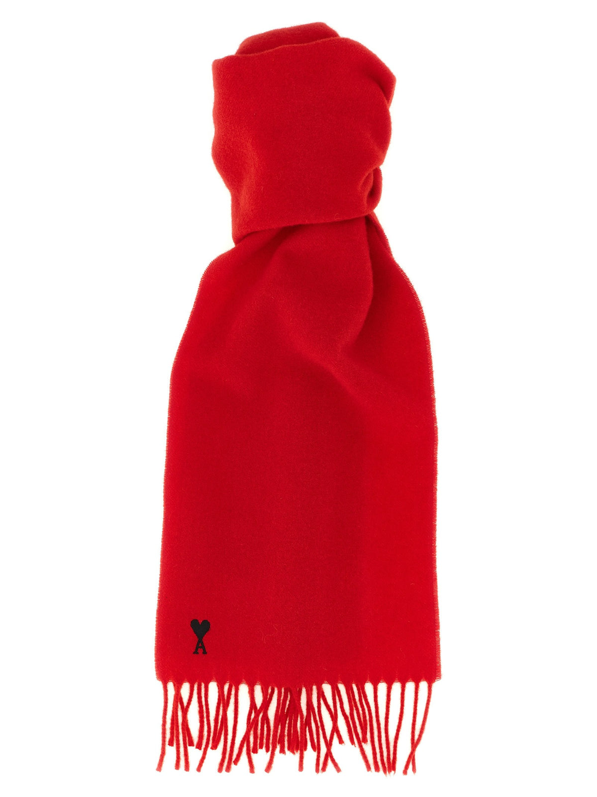 Ami Paris Ami De Coeur Scarf Red