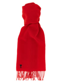 Ami Paris Ami De Coeur Scarf Red