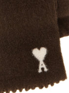 Ami Paris Ami De Coeur Scarf Brown, view 3