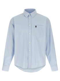 Ami Paris Ami De Coeur Shirt Blue