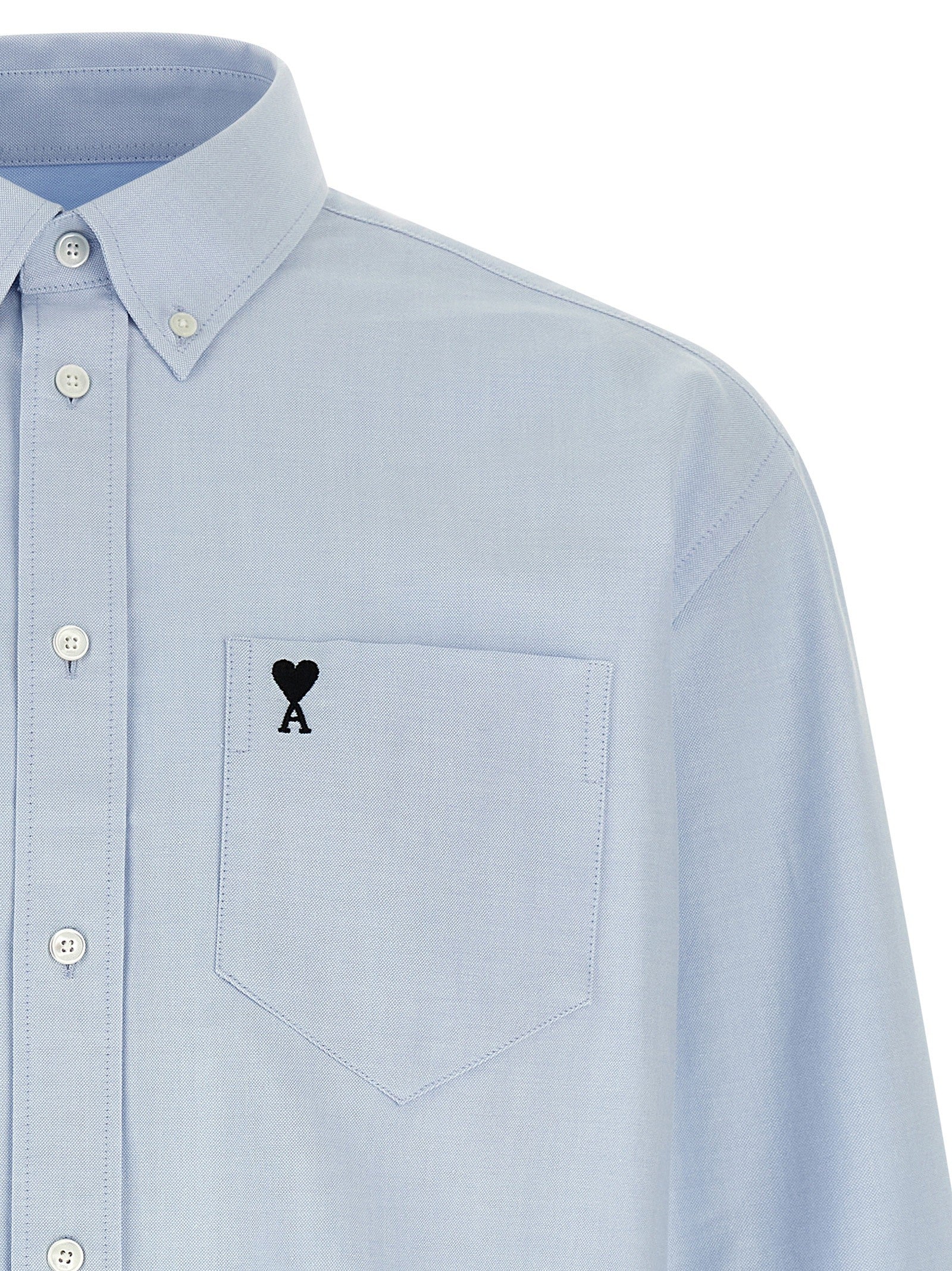 Ami Paris Ami De Coeur Shirt Blue