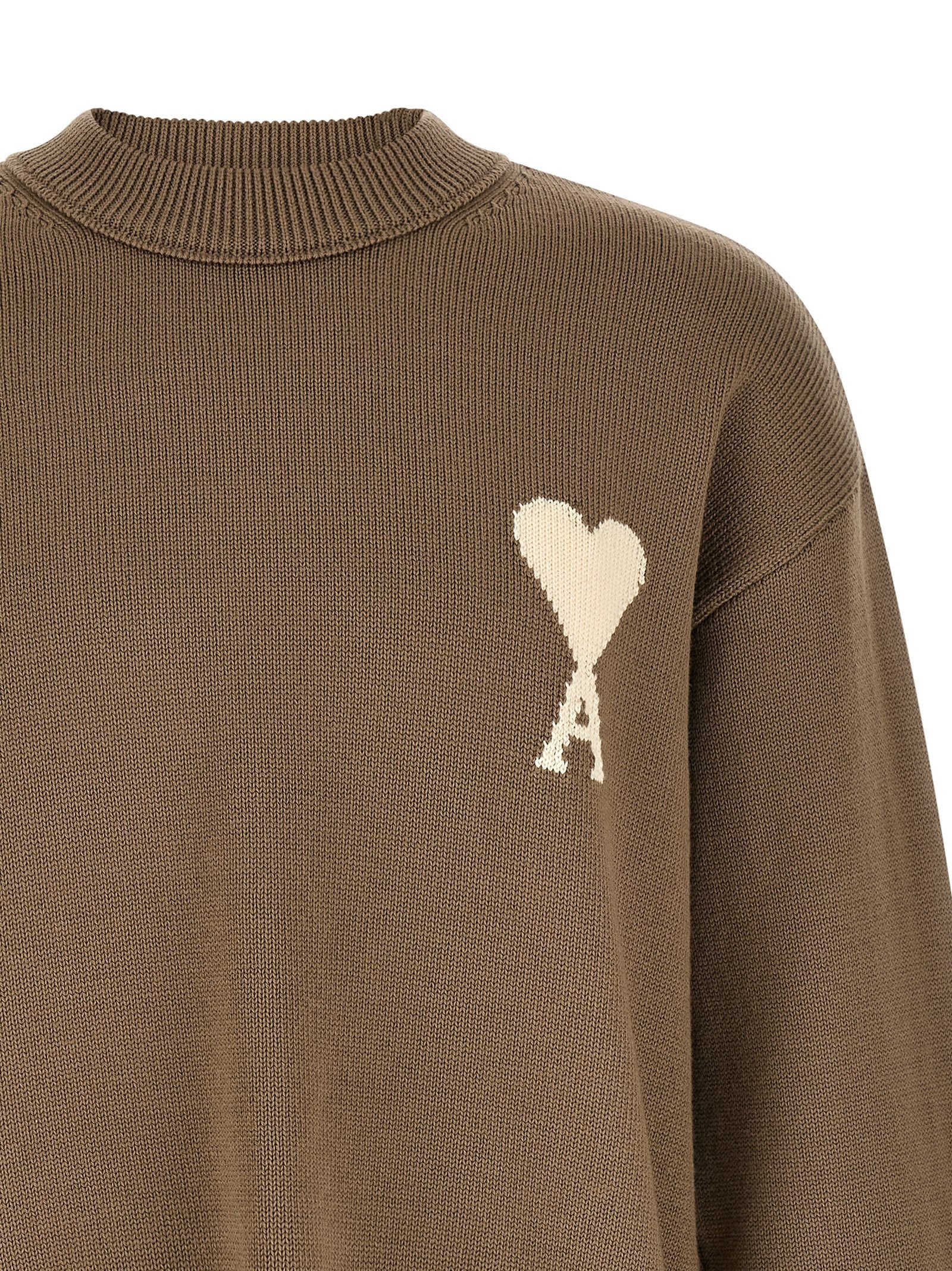 Ami Paris Ami De Coeur Sweater Beige