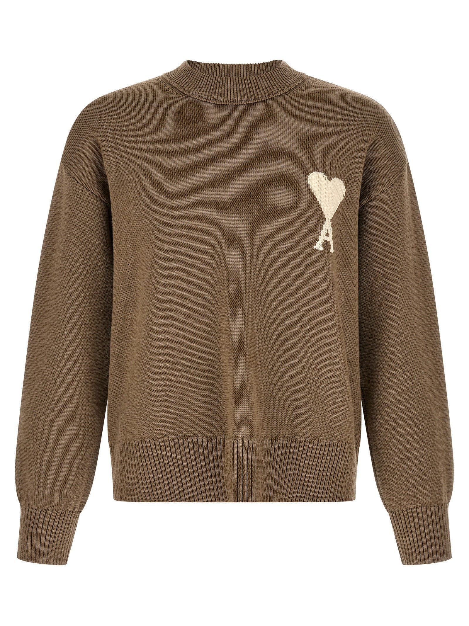 Ami Paris Ami De Coeur Sweater Beige