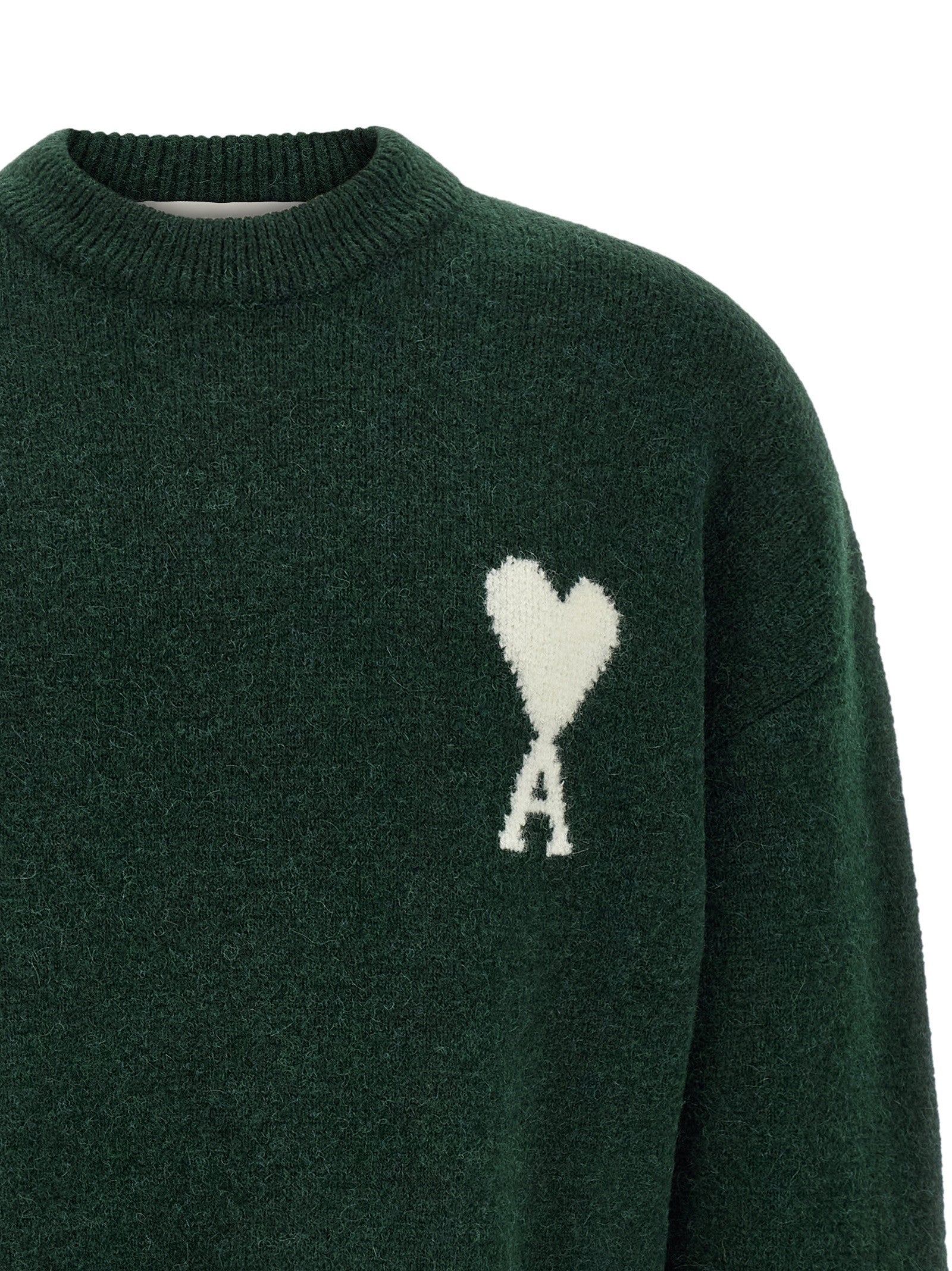 Ami Paris Ami De Coeur Sweater Green