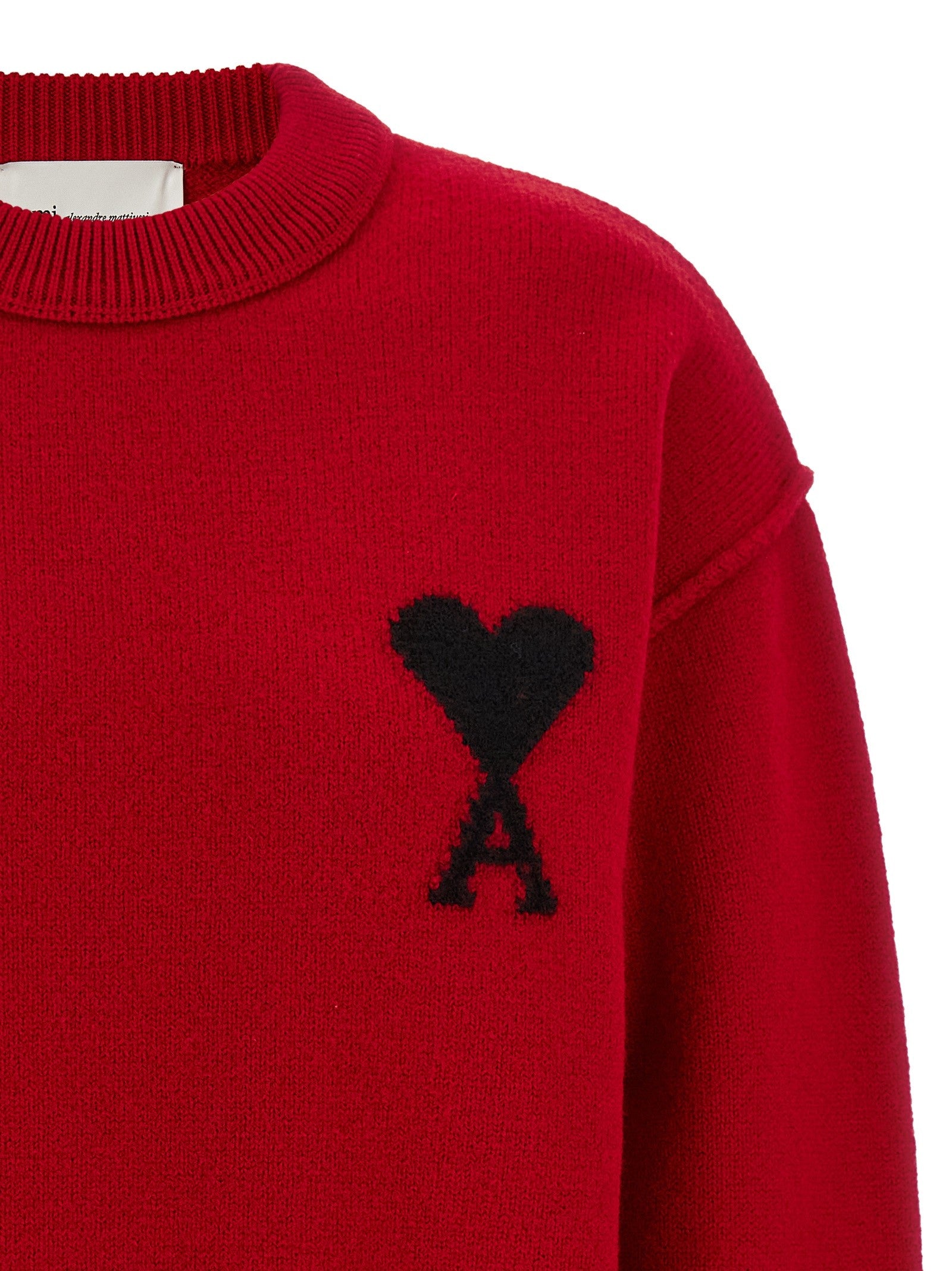 Ami Paris Ami De Coeur Sweater Red