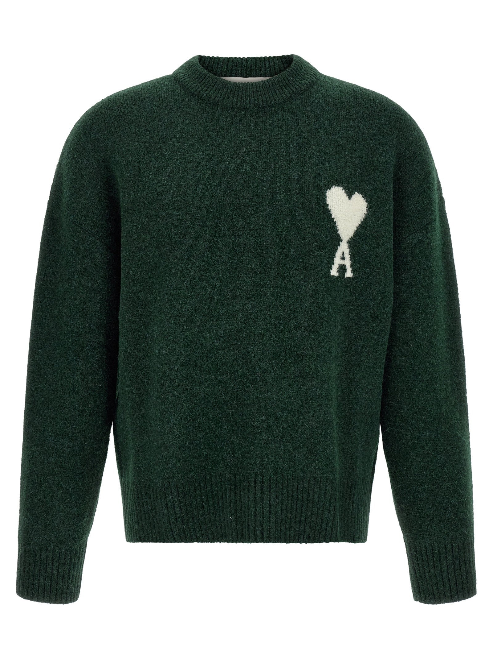 Ami Paris Ami De Coeur Sweater Green