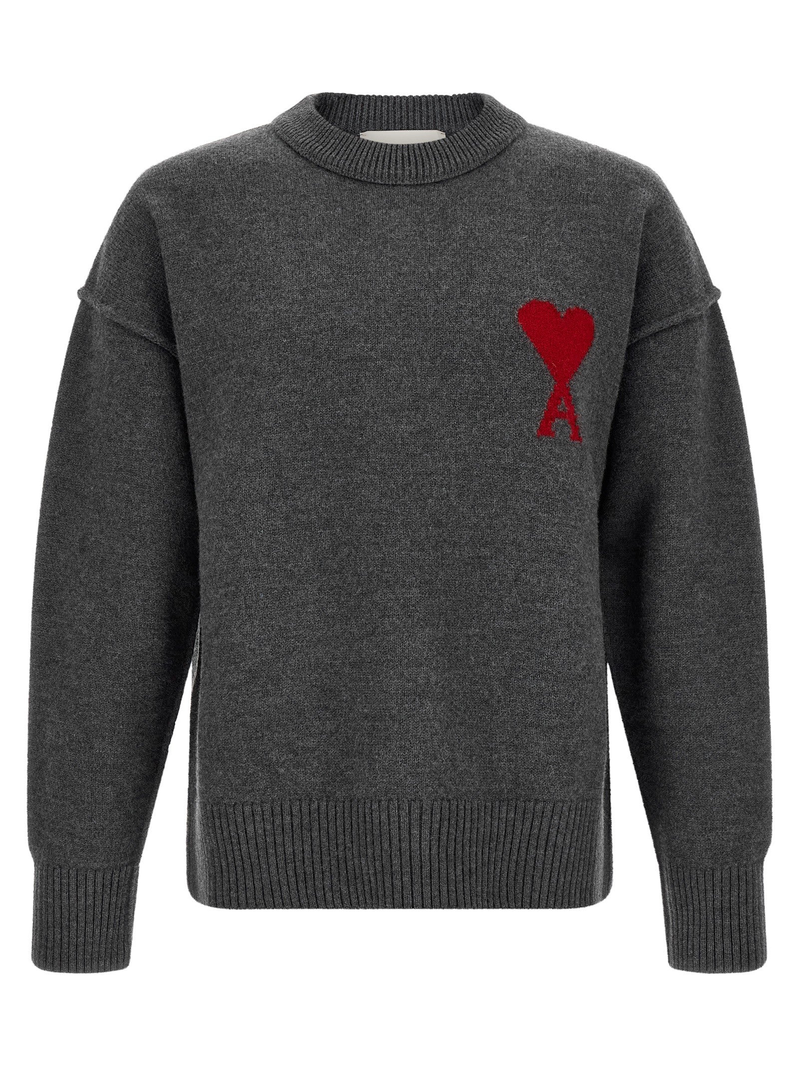 Ami Paris Ami De Coeur Sweater Grey