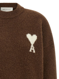 Ami Paris Ami De Cœur Sweater Brown
