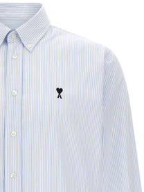 Ami Paris Ami De Coeur Blue Stripes Shirt Blue, view 3