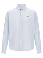Ami Paris Ami De Coeur Blue Stripes Shirt Blue