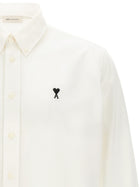 Ami Paris Ami De Coeur Oxford Cotton Shirt White, view 3