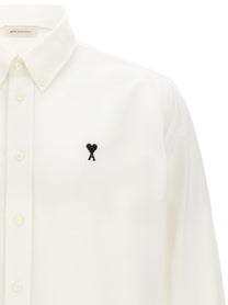 Ami Paris Ami De Coeur Oxford Cotton Shirt White, view 3