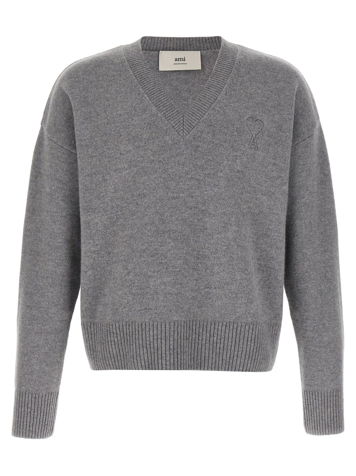 AMI PARIS - AMI PARIS - Puff logo patch sweater - Men’s Knitwear