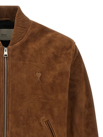 AMI PARIS - AMI PARIS - Suede bomber jacket - Men’s Outerwear