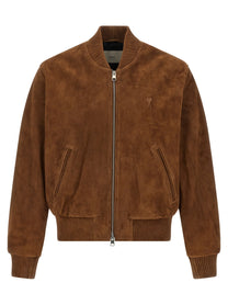 AMI PARIS - AMI PARIS - Suede bomber jacket - Men’s Outerwear
