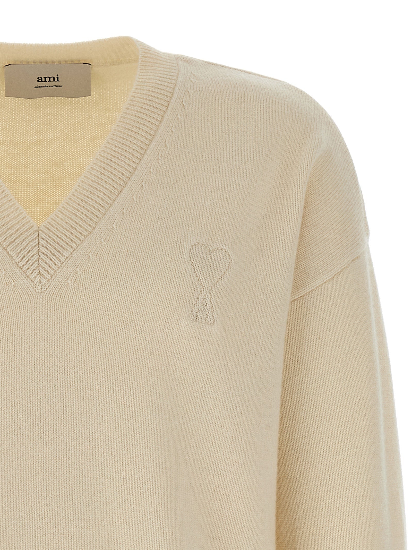 AMI PARIS - AMI PARIS - Puff logo patch sweater - Men’s Knitwear