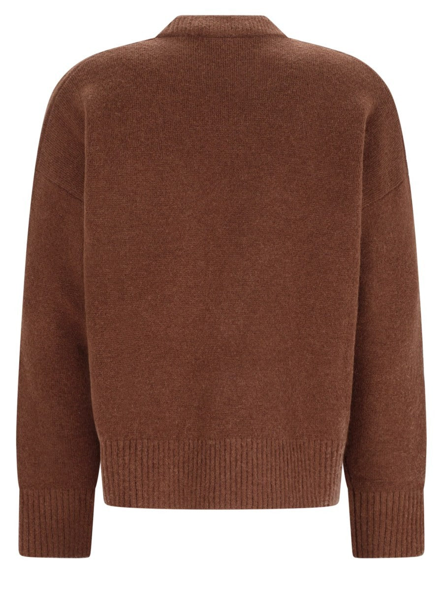 Ami Paris Men's Ami De Coeur Sweater Brown, view 2