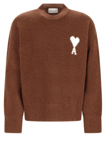 Ami Paris Men's Ami De Coeur Sweater Brown