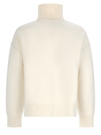 Ami Paris Men's Collar High Ami De Coeur Sweater White, view 2