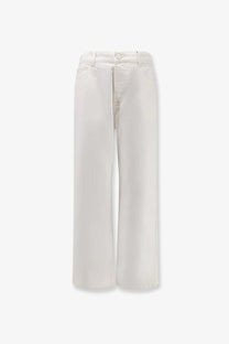 Ami paris men’s cotton trousers white cream-colored wide-leg denim with a clean minimalist design