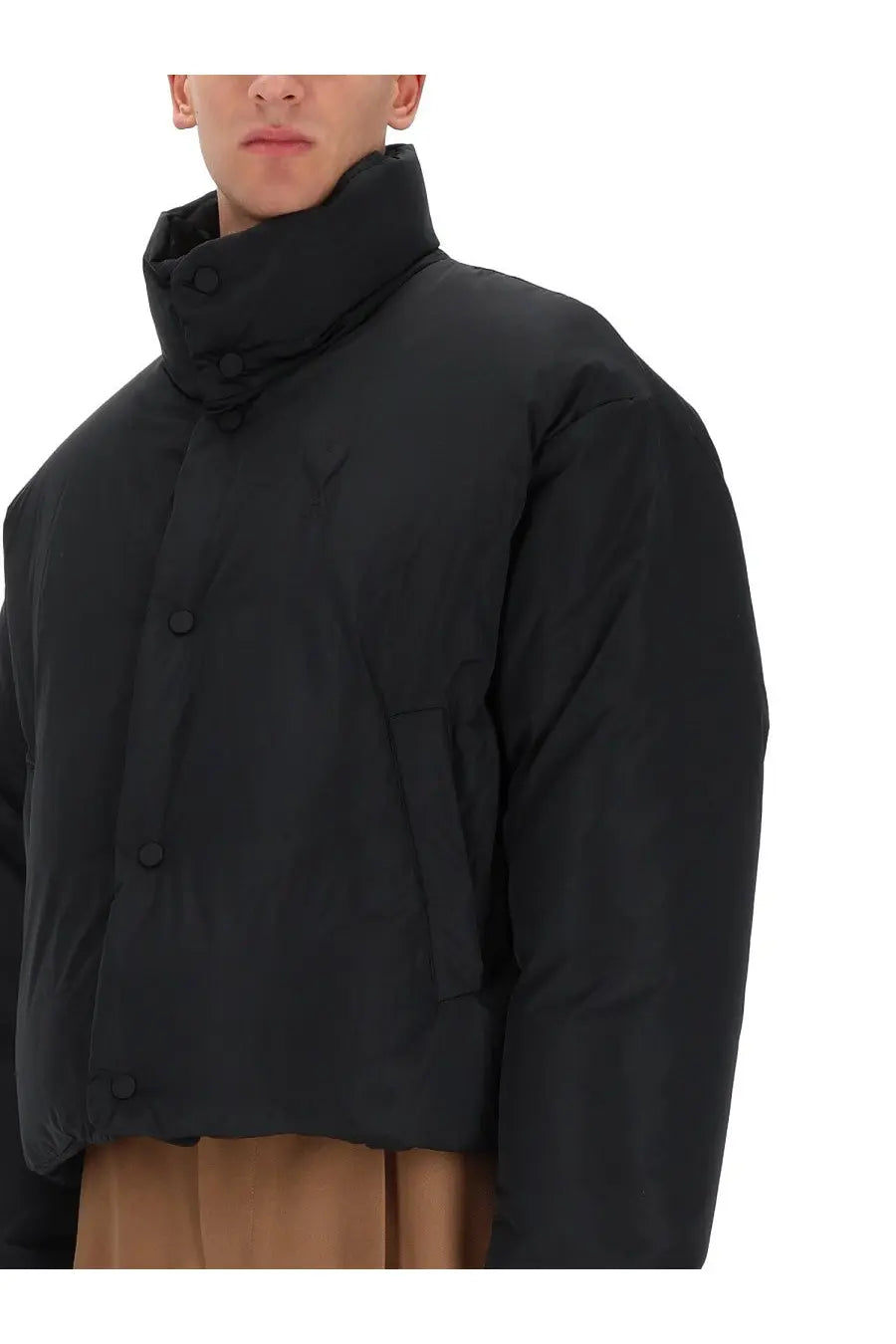 Ami Paris Men's Ami DE Coeur Down Jacket Black, view 3