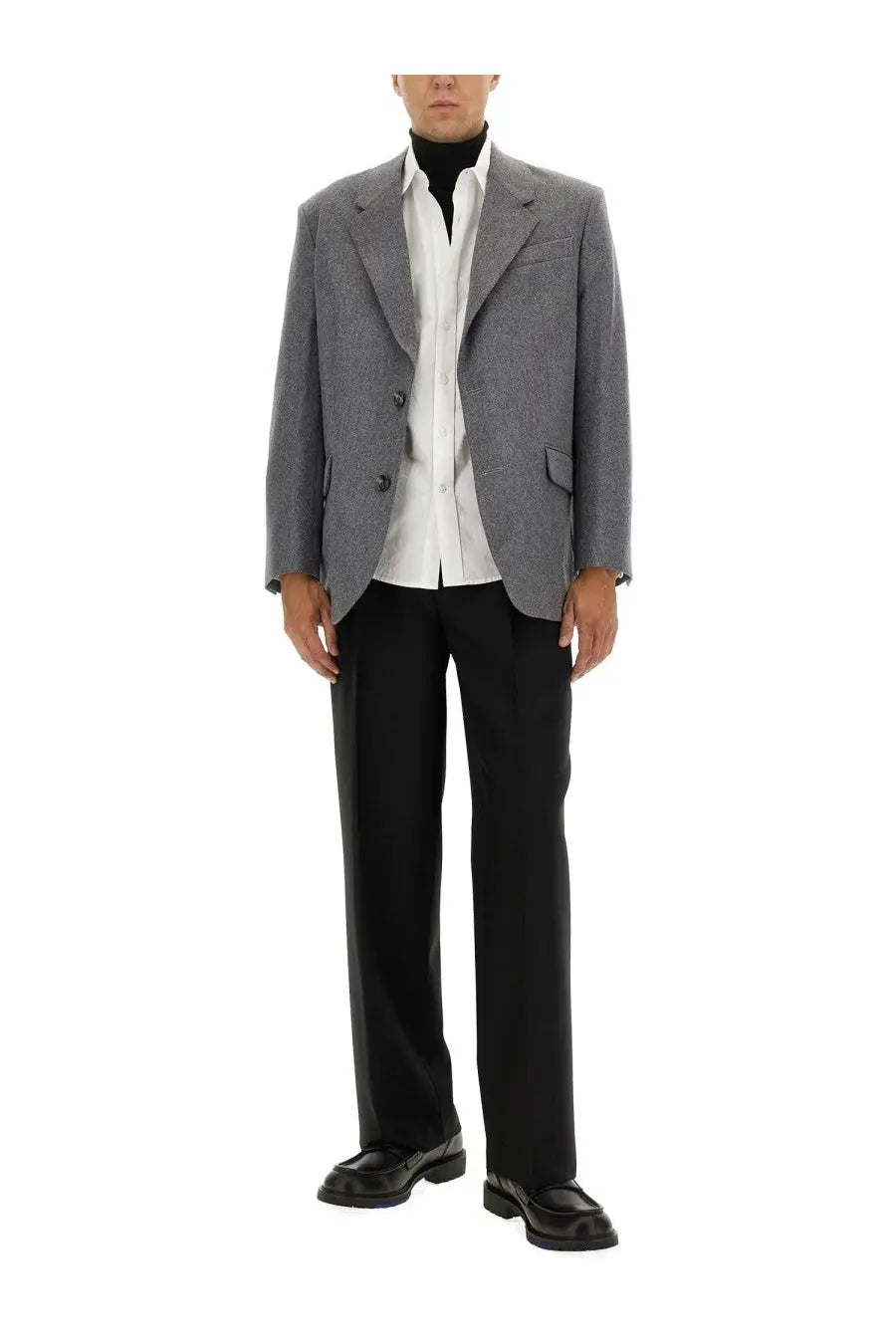 Ami Paris Men's Double Breasted Wool Jacket Grey, view 2
